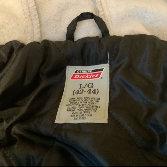 Genuine Dickies Men's Jacket Quilted & Fleece lined Hooded Black sz L/G (42-44) - Picture 7 of 12